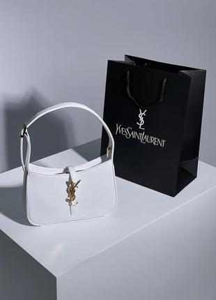 Сумка в стиле yves saint laurent hobo white/gold8 фото