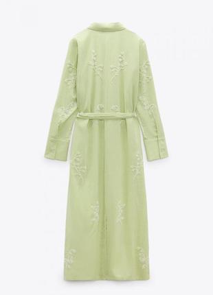 Zara льняное платье-рубашка вишивка лимитированная серия9 фото