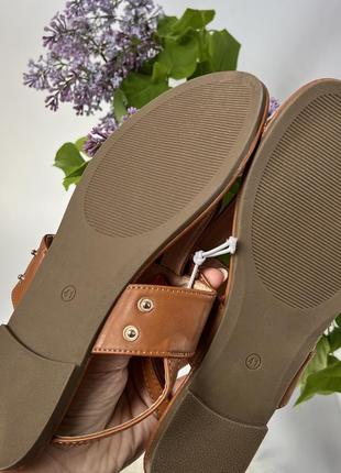 Новые босоножки сандалии через палец летние коричневые легкие открытые вьетнамки6 фото