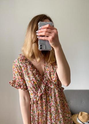 Шифоновое летнее платье в цветочный принт6 фото