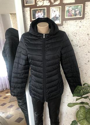 Черная баллоновая куртка 36/38 s/m blue motion