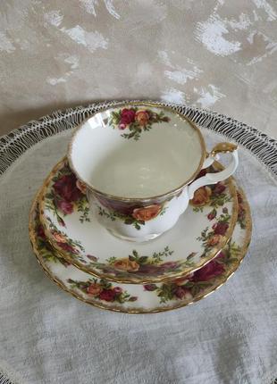 Чайная тройка "old country roses" royal albert, англия.