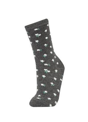 36 - 40 р нові фірмові високі жіночі шкарпетки набір 3 пари ніжних шкарпеток квіти defacto носки4 фото