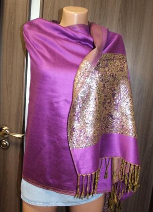 Кашемировый двусторонний шарф - палантин pashmina в идеальном состоянии1 фото