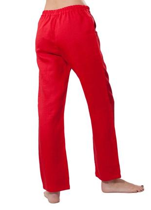 Отличного качества брюки лен украинская красные xs s m l xl вл0222 фото