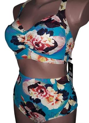 Купальник с высокими трусами большого размера