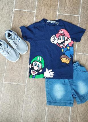 Футболка super mario h&m. котон