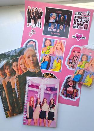 Lomo карты + скетчбук + блокнот + стикерпак black pink1 фото