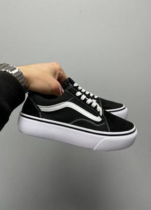 Vans old skool black high platform масивні кеди венс олд скул на високій підошві черные массивные кеды на высокой платформе8 фото