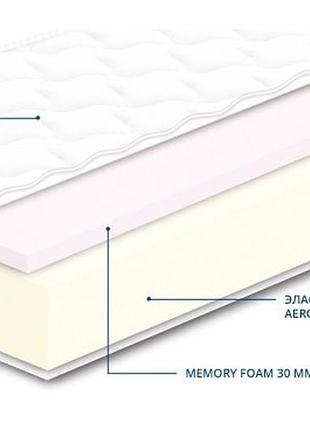 Односпальный беспружинный матрас сонлайн нео memory ортопедический с пеной aerolat + пена memory foam1 фото