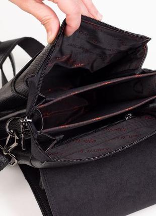 Мужская кожаная сумка через плечо karya 0262-45 черная8 фото