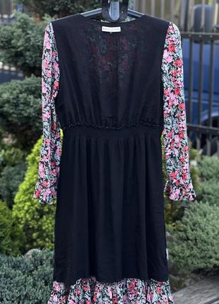 Rowen avenue англия 100% вискоза роскошное яркое платье-миди l10 фото