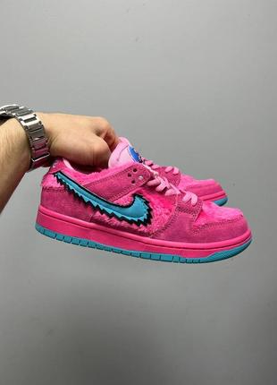 Grateful dead x nike sb dunk low пухнасті жіночі малинові рожеві кросівки найк женские пушистые малиновые фуксия розовые кроссовки9 фото