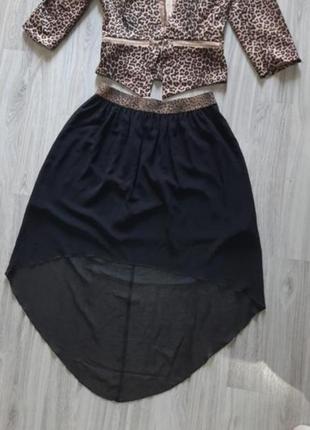 Стильная женская юбка, юбка длинная черная легкая2 фото