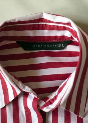 Біло червона смугаста сукня сорочка жіноча zara, розмір м10 фото