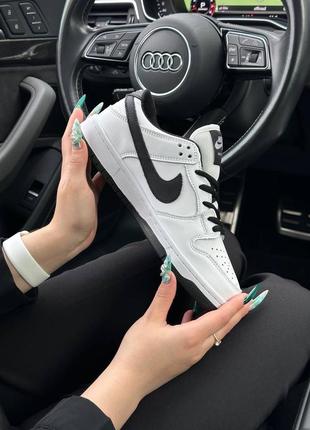 🔥женские кроссовки nike sb dunk low pro white black new