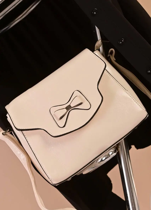 Сумка жіноча молочна код 7-2177