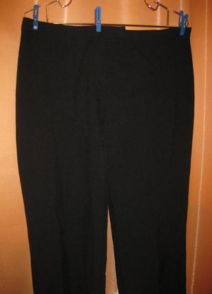 Классические черные офисные строгие брюки штаны клюлоты клеш 12uk/40eu f&f км1657 большой размер7 фото