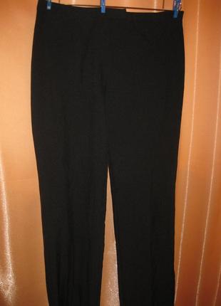 Классические черные офисные строгие брюки штаны клюлоты клеш 12uk/40eu f&f км1657 большой размер8 фото