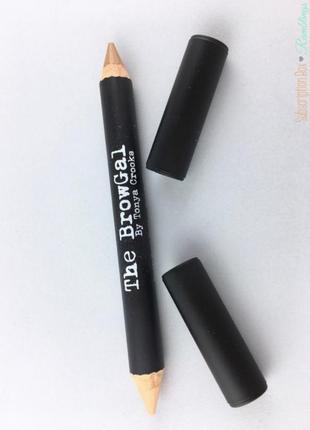 Матовый хайлайтер консилер карандаш для макияжа бровей двухсторонний the browgal pencil7 фото