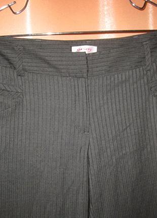 Классические офисные строгие брюки штаны кюлоты трубы палаццо 38eu orsay км1656 с карманами в полоск7 фото