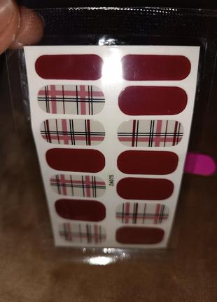 Гелевые наклейки для ногтей + пилочка в подарок