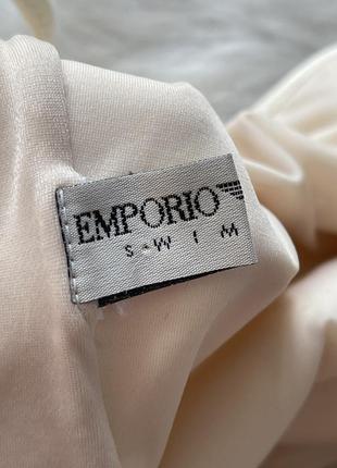 Купальник кремовый с вышитым логотипом emporio armani5 фото
