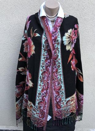Большой шарф, шаль,палантин,цветочный принт,етно бохо стиль, премиум бренд,himmelblau,9 фото
