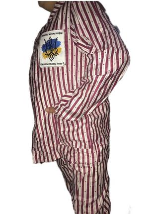 Пижама 100% хлопковая производство украина коричневая полоса