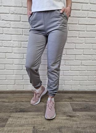 Хит сезона! женские спортивные джоггеры свет серые, двухнить.р.42-50
