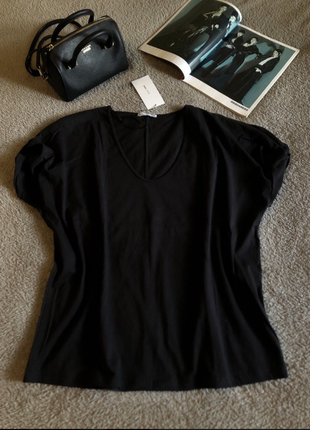 Новая стильная черная футболка zara, португалия, г. м-l-xl