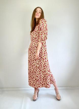 Primark довга сукня у квітковий принт з рукавом ліхтариком, романтичне вільне плаття