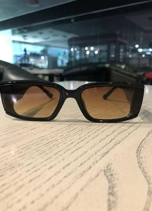 Стильні окуляри прямокутні коричневі3 фото