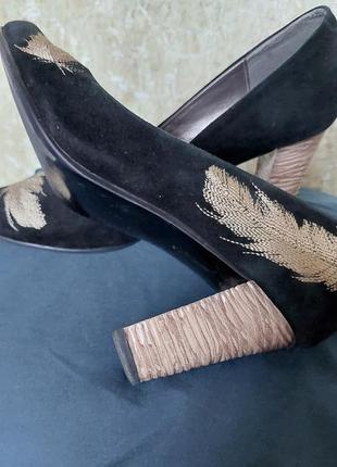 Туфли женские замшевые на каблуке3 фото