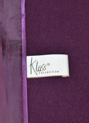 Брендовое фиолетовое демисезонное пальто с карманами klass collection4 фото