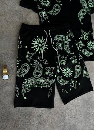 Чоловічий комплект футболка + шорти / якісний комплект в чорному кольорі на літо6 фото