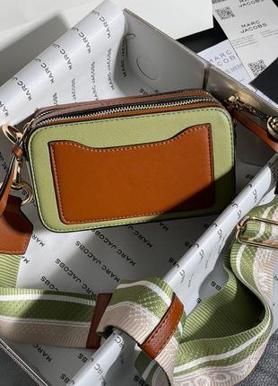 Сумка кроссбоді marc jacobs small camera bag green/brown 2