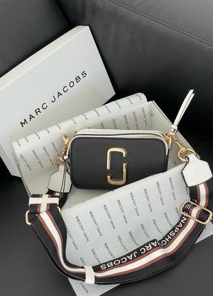 Сумка кроссбоді marc jacobs small camera bag black/white