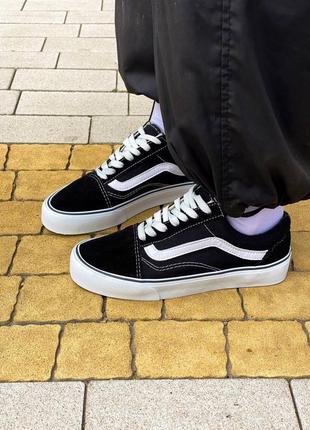 Кроссовки на лето Shoes vans logo on chest & Back black white