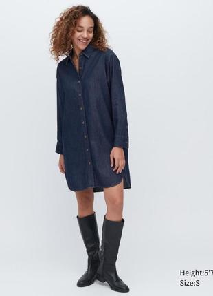 Жіноче джинсове плаття-сорочка uniqlo1 фото