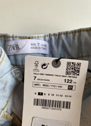 Zara. джинсовая юбка-шорты для девочки, 7 р./122 см4 фото