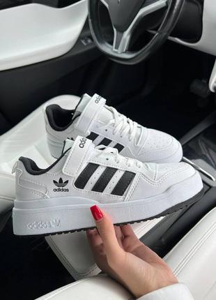 Кроссовки на лето adidas forum white black