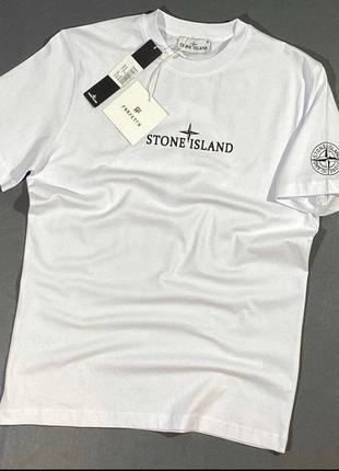 Летняя мужская футболка с коротким рукавом stone island