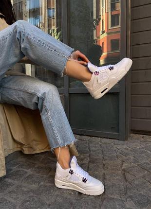 Кроссовки на лето jordan 4 white violet3 фото