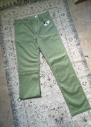 Брюки джинсы штаны прямые зеленые5 фото