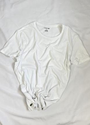 Lacoste оригинальная классическая белая хлопковая футболка с логотипом белоснежная