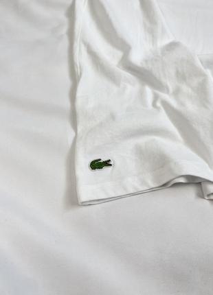 Lacoste оригінальна класична біла бавовняна футболка з логотипом білосніжна2 фото