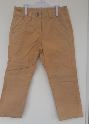 Песочные хлопковые джинсы штаны некст 5 рочков 110 см1 фото