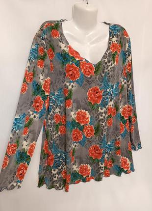 Блуза в цветочный принт kim &amp; Co 3xl, 4xl, 5xl5 фото