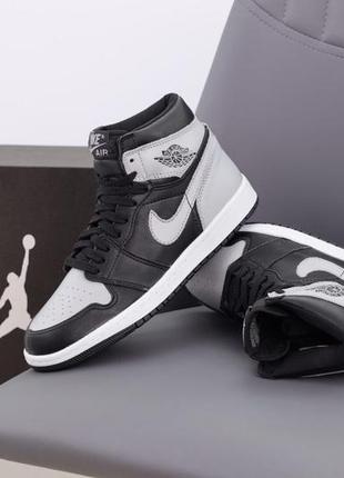 Мужские кроссовки nike air jordan 1 high black grey 41-42-43-44-45